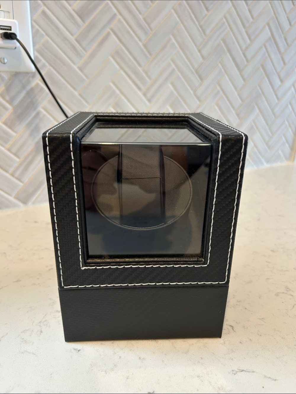 Black Watch Winder with White Stitching